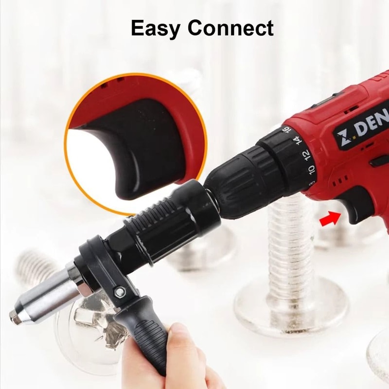 Cordless Rivet Nut Gun Adapter For Drill Alloy Steel Rivet Nut Tool Attachment 5