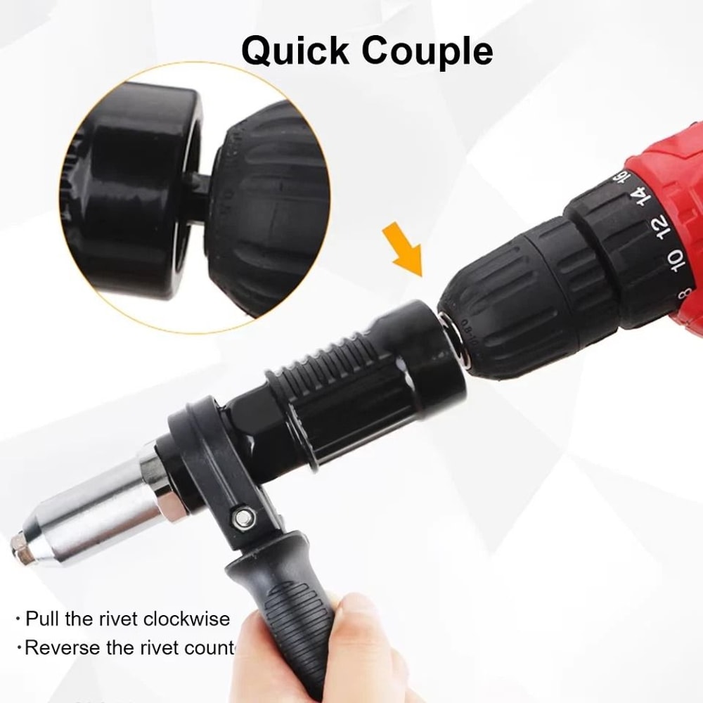 Cordless Rivet Nut Gun Adapter For Drill Alloy Steel Rivet Nut Tool Attachment 6