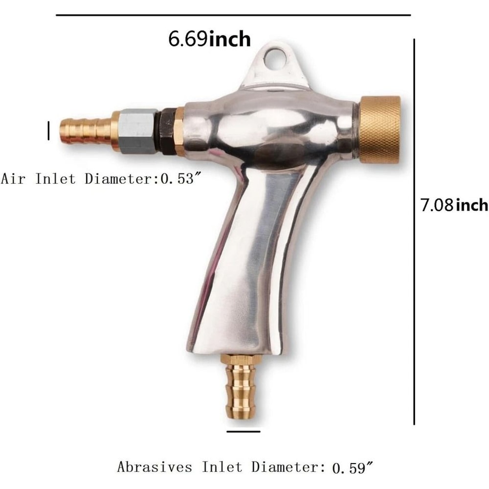 Sandblasting Gun Kit For Cabinet With Ceramic Nozzles Air Sand Blaster Replacement 1