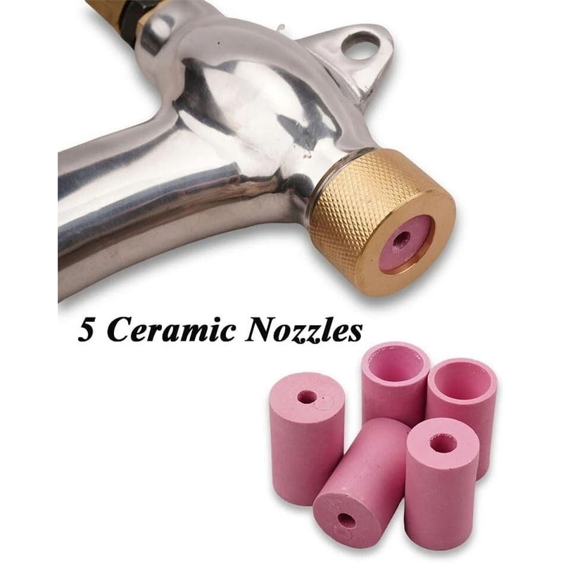 Sandblasting Gun Kit For Cabinet With Ceramic Nozzles Air Sand Blaster Replacement 2