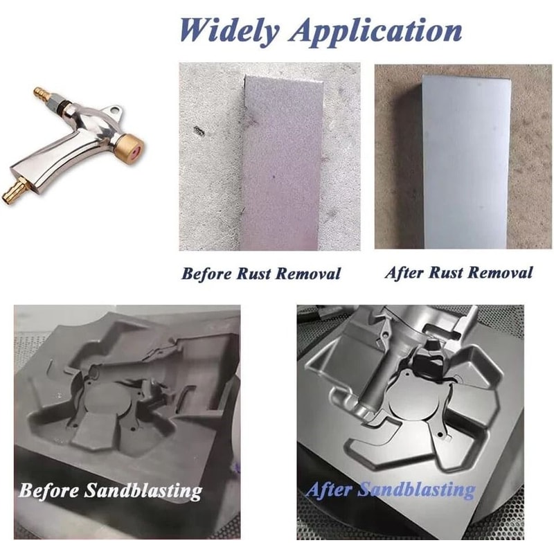 Sandblasting Gun Kit For Cabinet With Ceramic Nozzles Air Sand Blaster Replacement 3