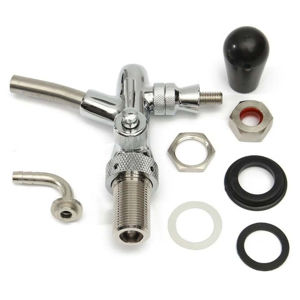Adjustable Draft Beer Faucet With Shank Chrome Kegerator Tap 1
