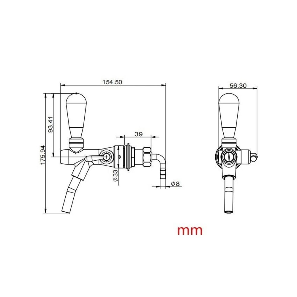 Adjustable Draft Beer Faucet With Shank Chrome Kegerator Tap 4