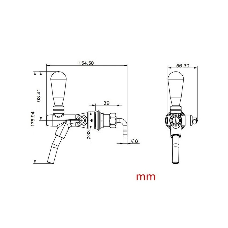 Adjustable Draft Beer Faucet With Shank Chrome Kegerator Tap 4