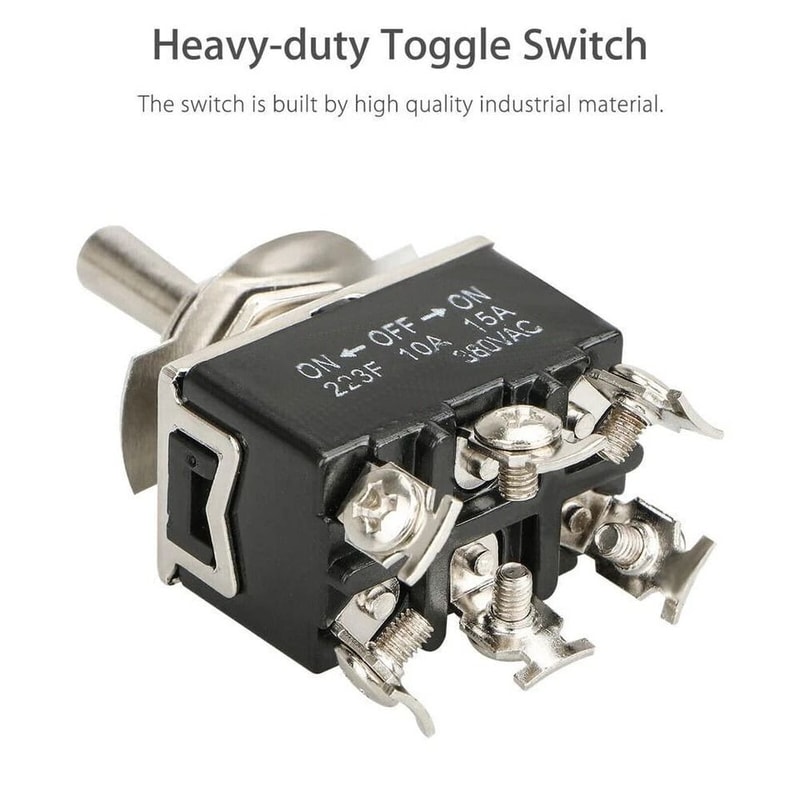 Toggle Switch Pin DPDT ON OFF ON Momentary Switch With Boot Caps 3