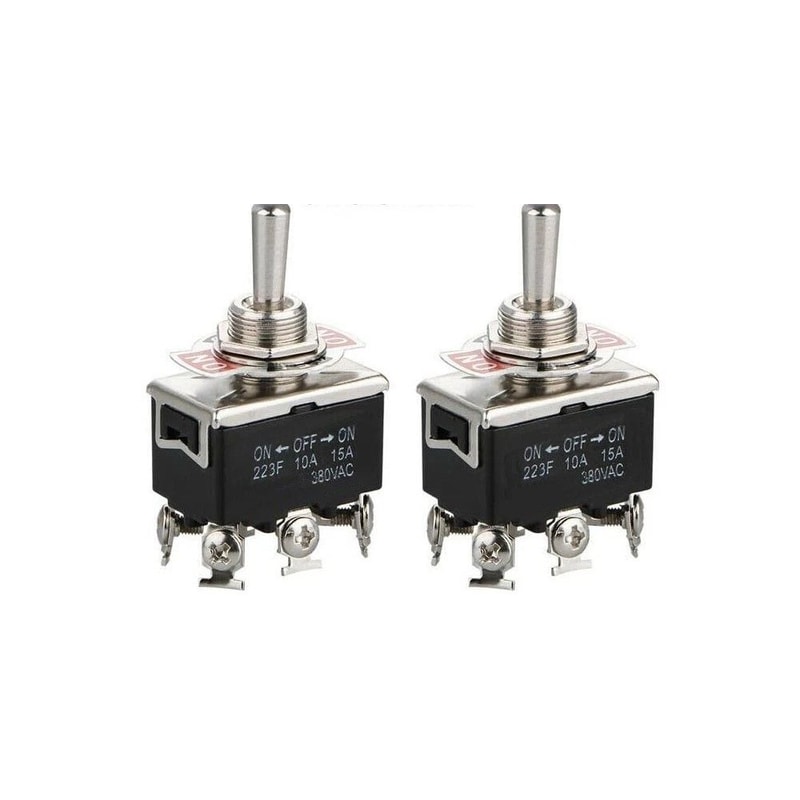 Toggle Switch Pin DPDT ON OFF ON Momentary Switch With Boot Caps 0