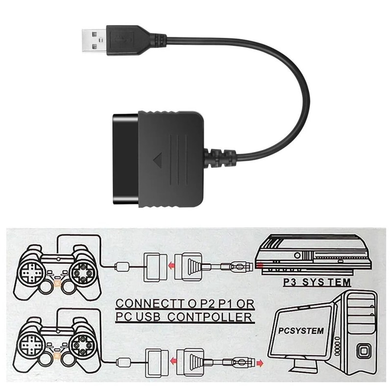 Controller Adapter Cable USB Converter For PlayStation Controllers 1