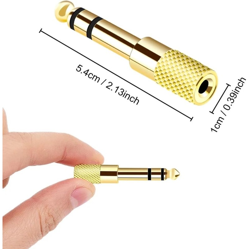 Stereo Headphone Adapter Gold Plated TRS Jack Converter 2