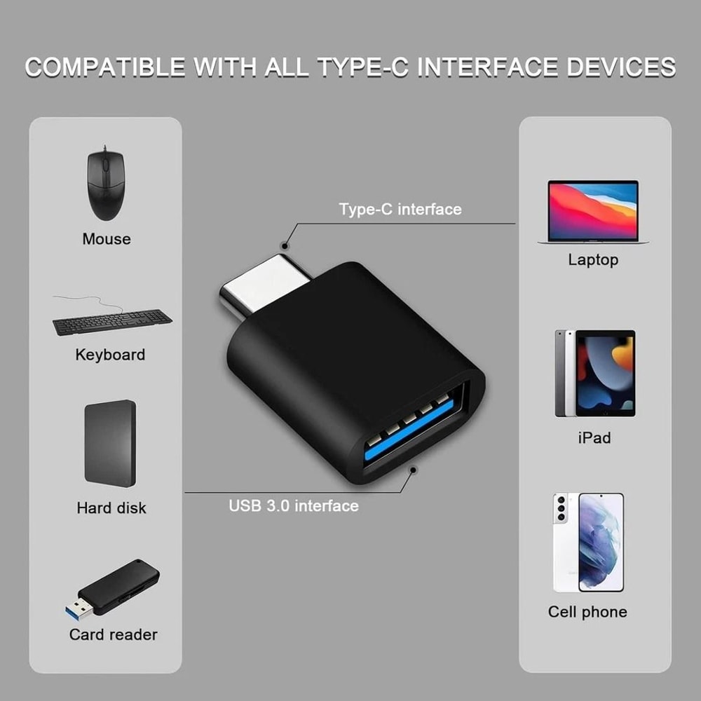 USBC To USB Adapter OTG USB Converter For Phones Tablets Laptops 1