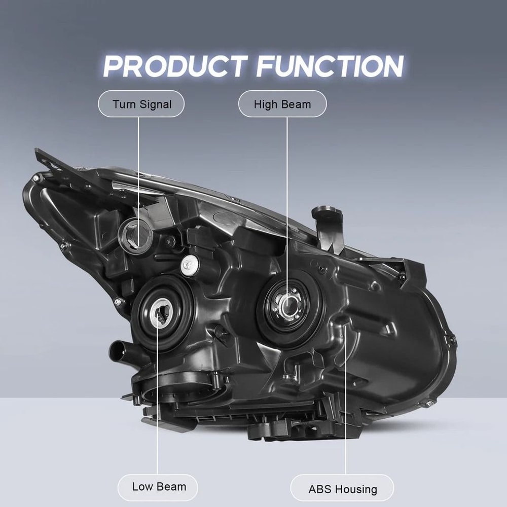 Headlight Assembly Pair Chrome Halogen Replacement 2