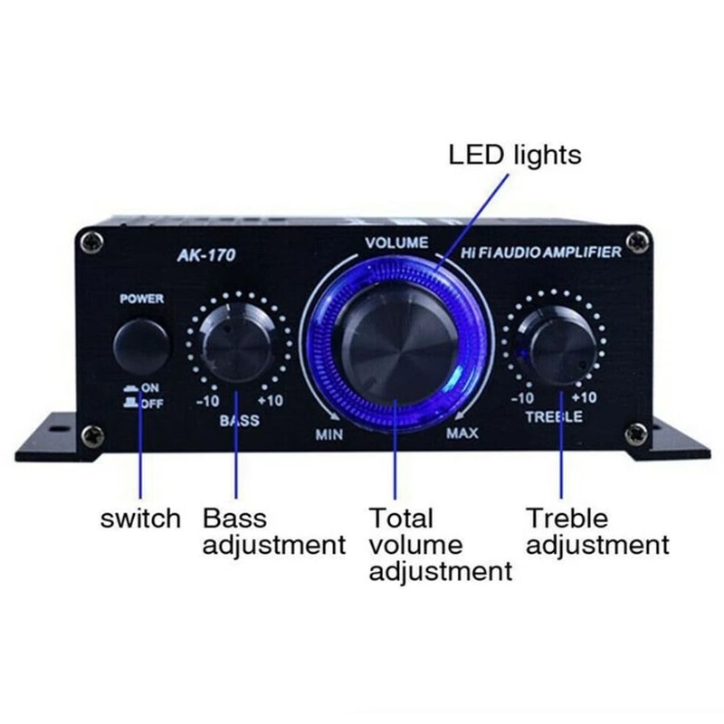 Channel Amplifier HiFi Stereo Bass Amp For Car And Home 2