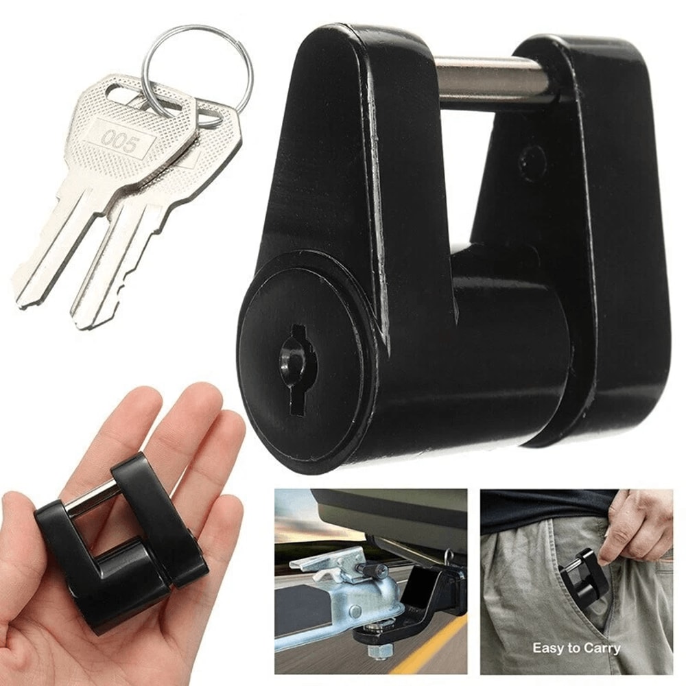 Universal Trailer Coupler Lock With Keys For Trailer Boat RV Truck 10