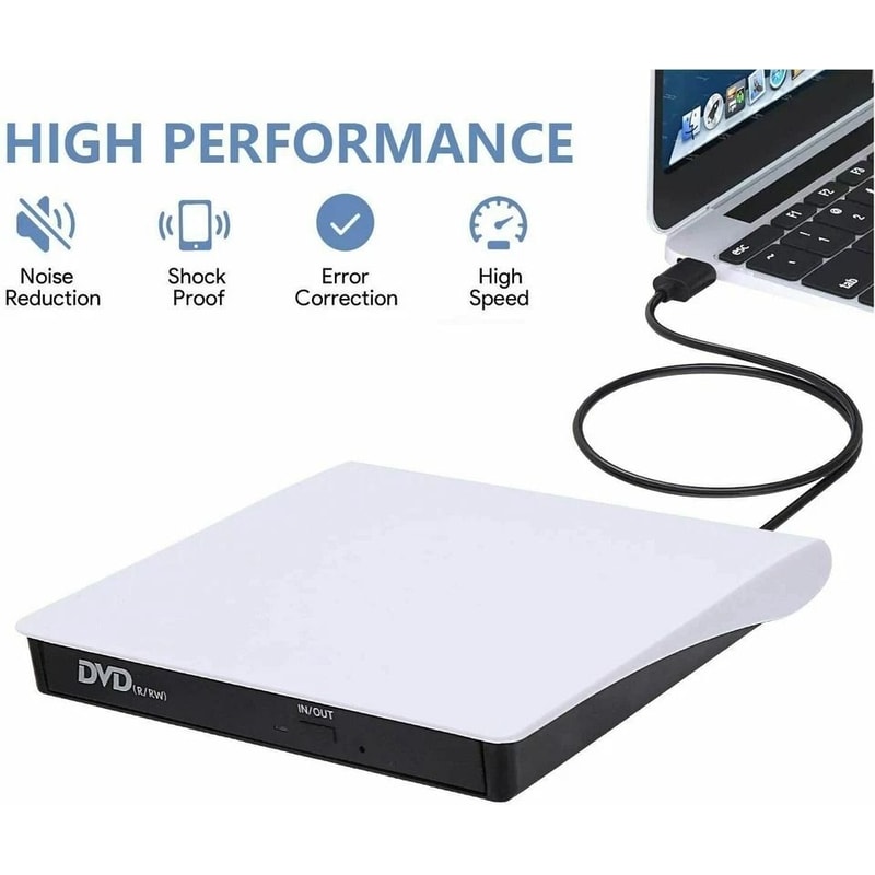 Slim External CD DVD Drive USB Burner For Laptop PC Mac 1
