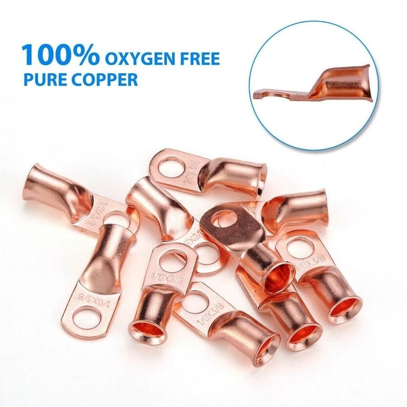 AWG Copper Lugs Kit With Heat Shrink Ring Battery Cable Terminals 3