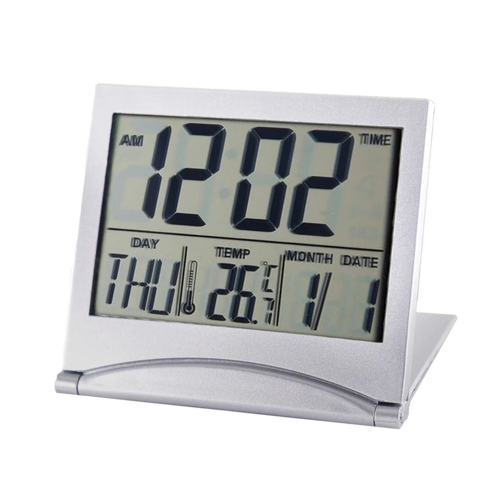 Foldable Digital Travel Alarm Clock With Temperature Calendar And Snooze 11