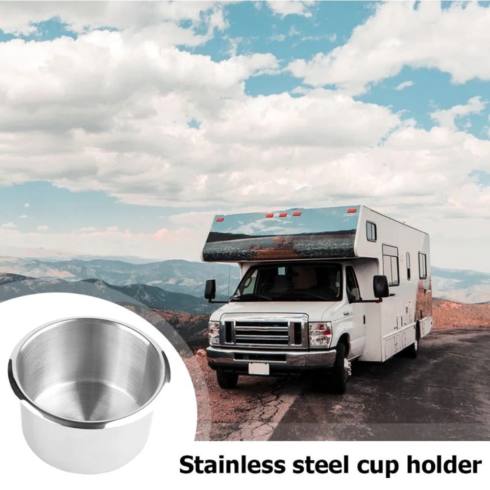Universal Stainless Steel Cup Holder Insert Set For Car Boat Truck RV 10