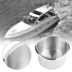 universal stainless steel cup holder insert set for car boat truck rv