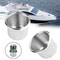 Universal Stainless Steel Cup Holder Insert Set For Car Boat Truck RV 4