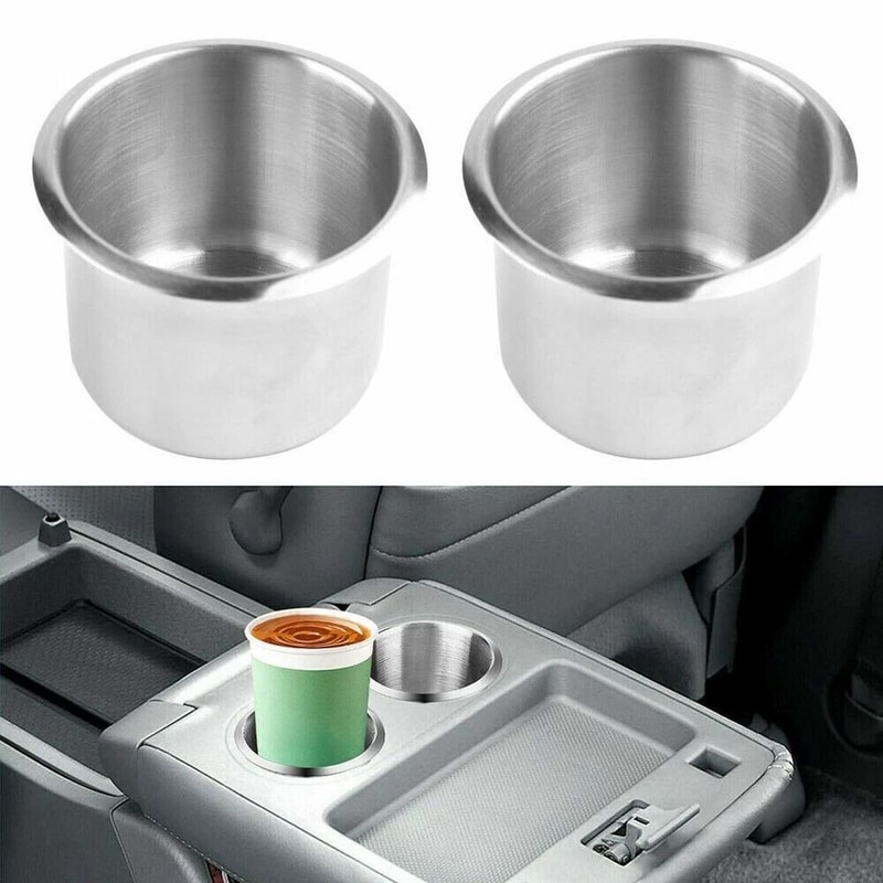 Universal Stainless Steel Cup Holder Insert Set For Car Boat Truck RV 6