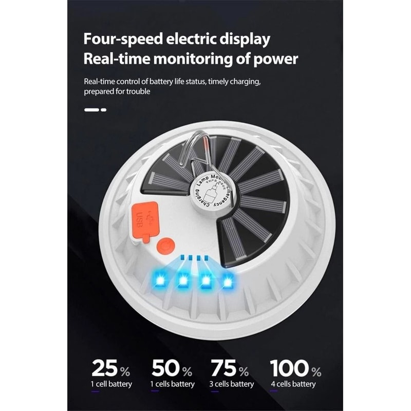 LED Solar Camping Lantern Rechargeable Tent Light For Hiking And Emergencies 6