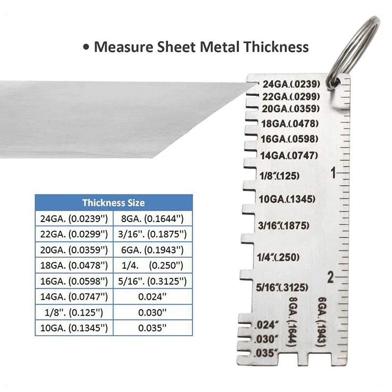 Stainless Steel Sheet Metal Thickness Gauge And Wire Gauge Measuring Tool 3