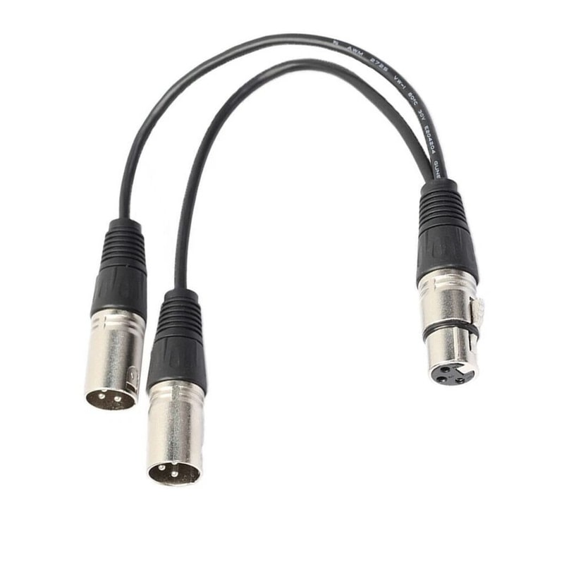 Pin XLR Splitter Cable Ft Female To Dual Male Microphone Y Adapter 1