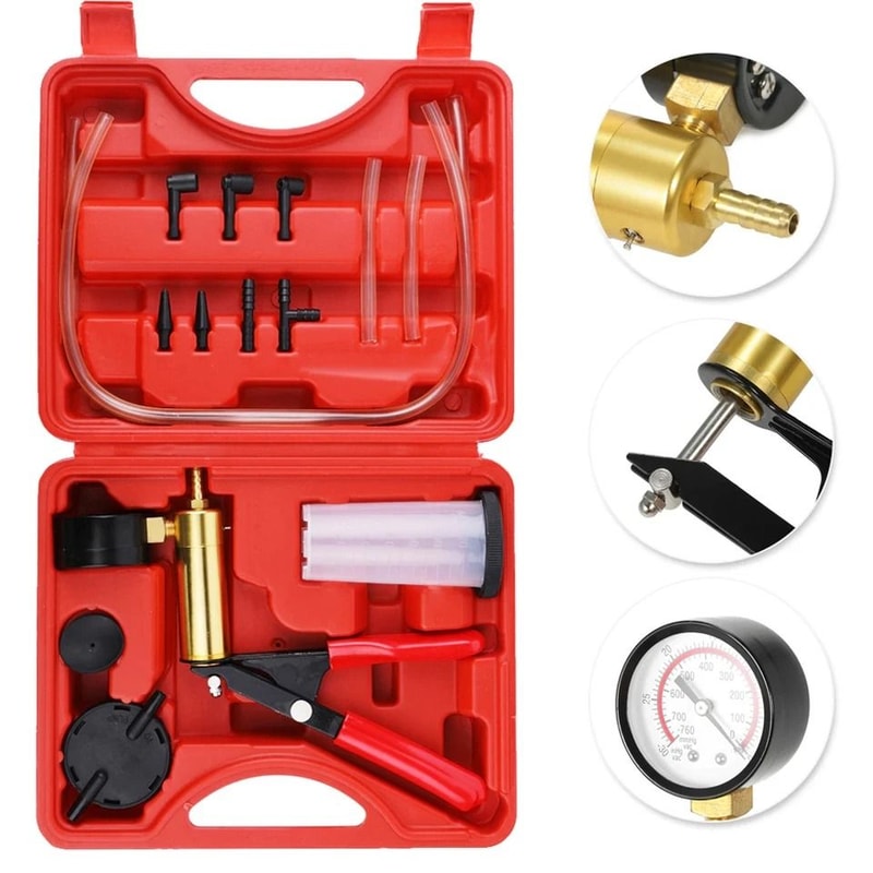 Brake Bleeder Kit With Vacuum Pump Tester And Case For Car Motorcycle Fluid Bleeding 10
