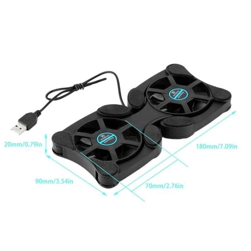 Foldable Laptop Cooling Pad Stand With Dual USB Fans For Notebooks 2