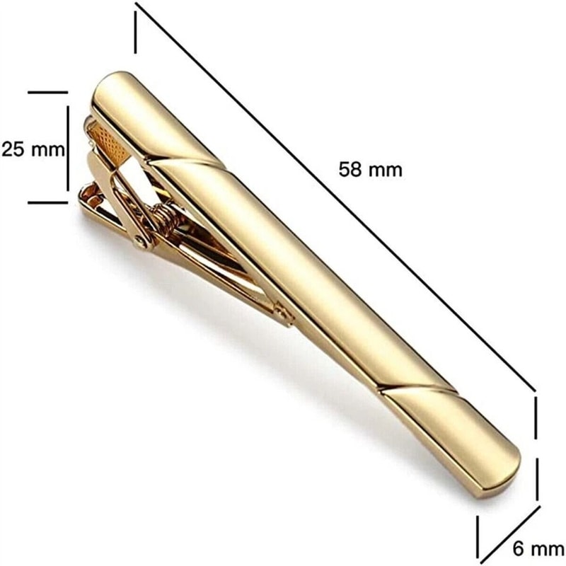 Tie Clip Set For Men Stainless Steel Mens Tie Bar In Gold Black Silver 4