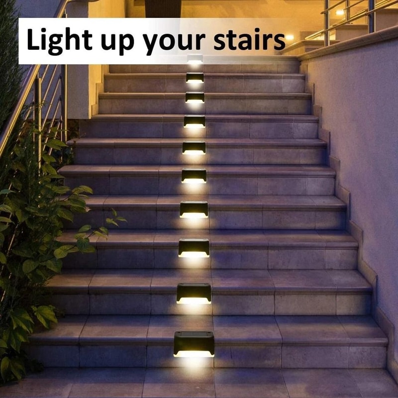 Solar Deck Lights Waterproof LED Step Lights For Stairs Fence Patio 1