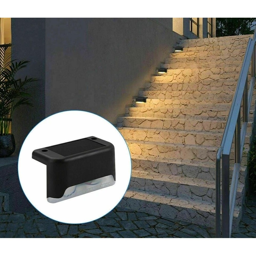 Solar Deck Lights Waterproof LED Step Lights For Stairs Fence Patio 0