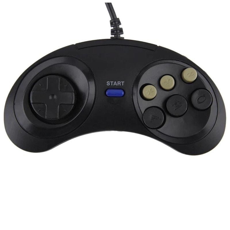 Dual Sega Genesis Controller Button Wired Gamepads For Classic Player Retro Gaming 2