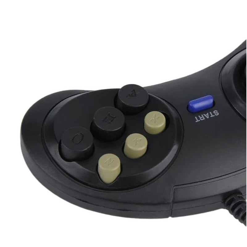 Dual Sega Genesis Controller Button Wired Gamepads For Classic Player Retro Gaming 3