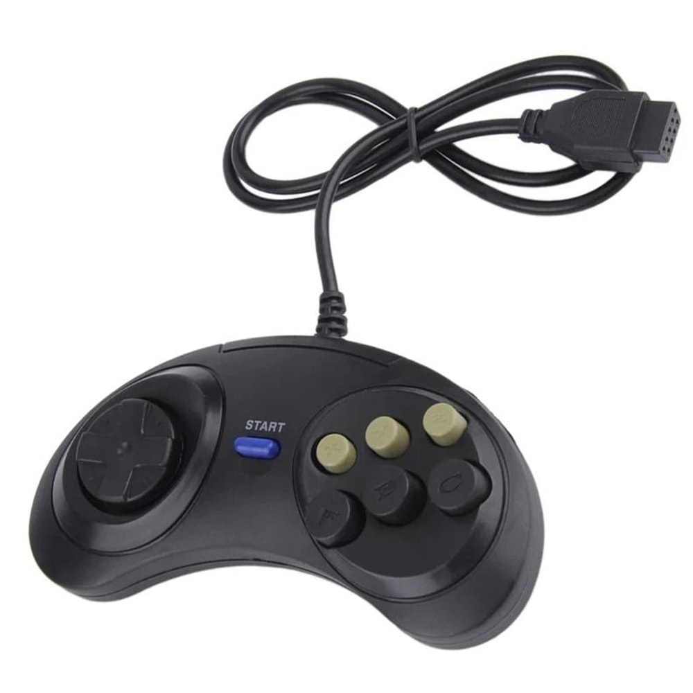 Dual Sega Genesis Controller Button Wired Gamepads For Classic Player Retro Gaming 5