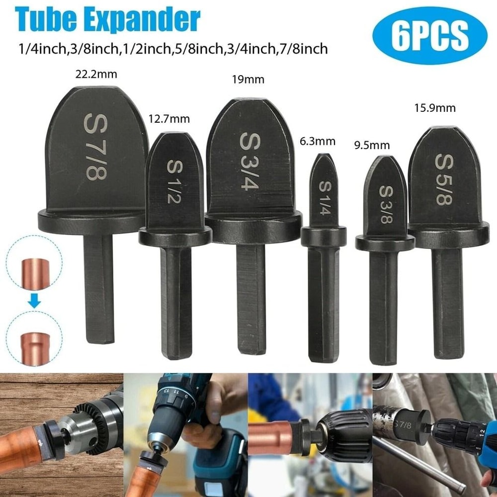 HVAC Copper Pipe Expander And Swaging Tool Drill Bit Set For AC Copper Tubing 8