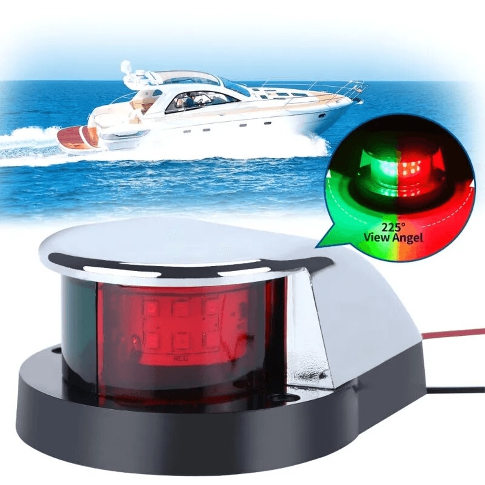 LED Boat Bow Navigation Light Waterproof Red Green Marine Lamp For Pontoon And Fishing Boats 4