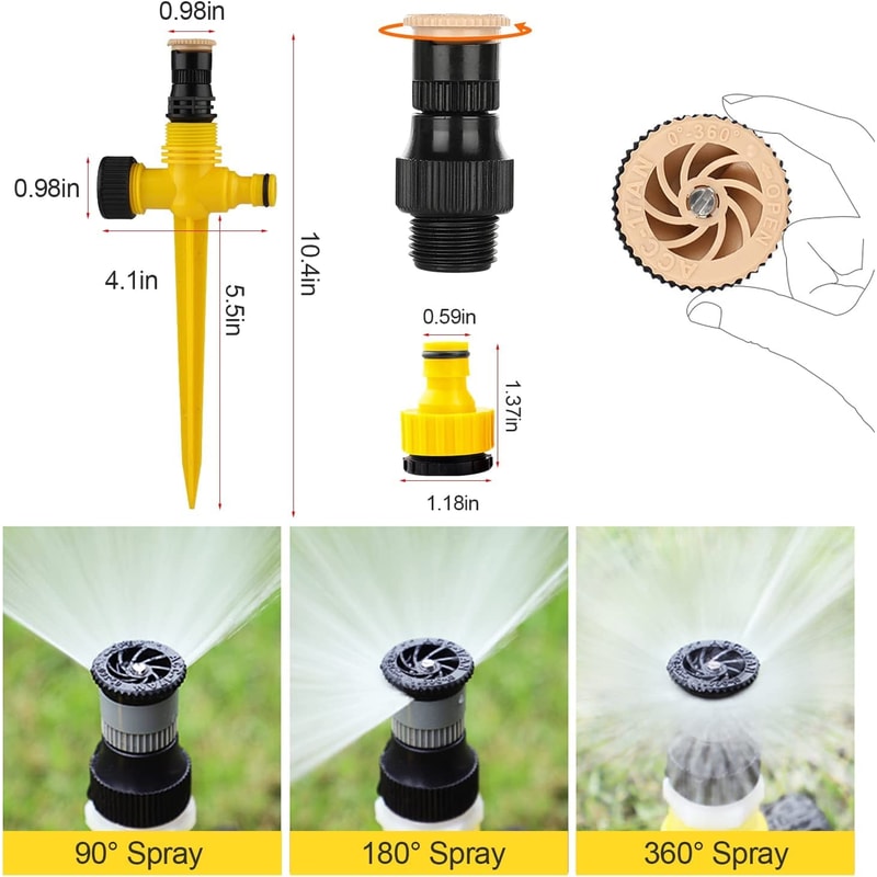 Degree Lawn Sprinkler Adjustable Rotating Garden Irrigation Sprinkler For Yard And Patio 3