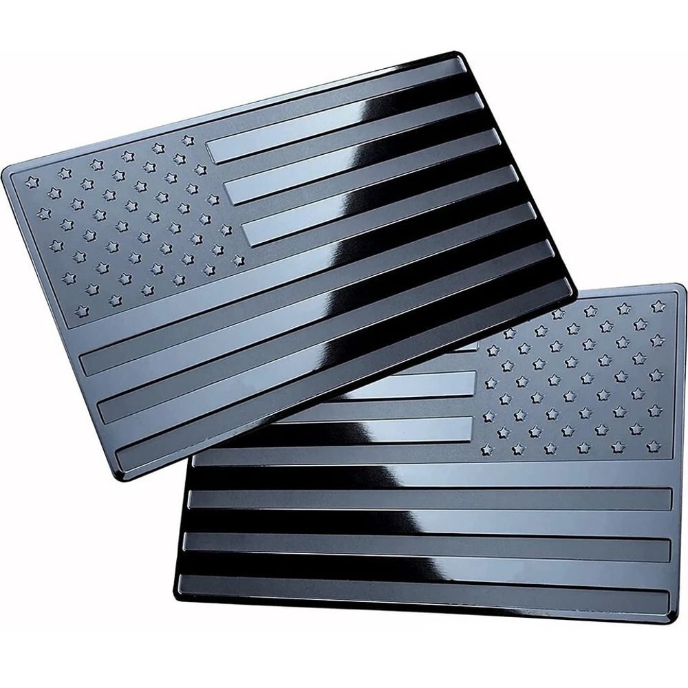 Black American Flag Emblem Metal Car Truck Fender Decals 0