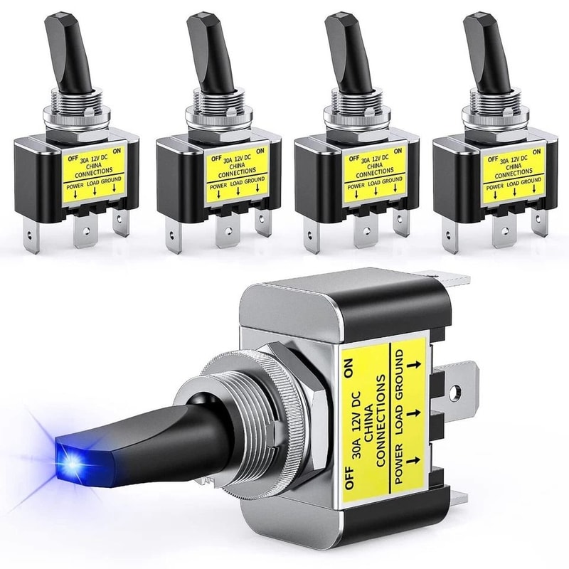 Rocker Switch Blue LED Pin Marine Car Boat ATV 0