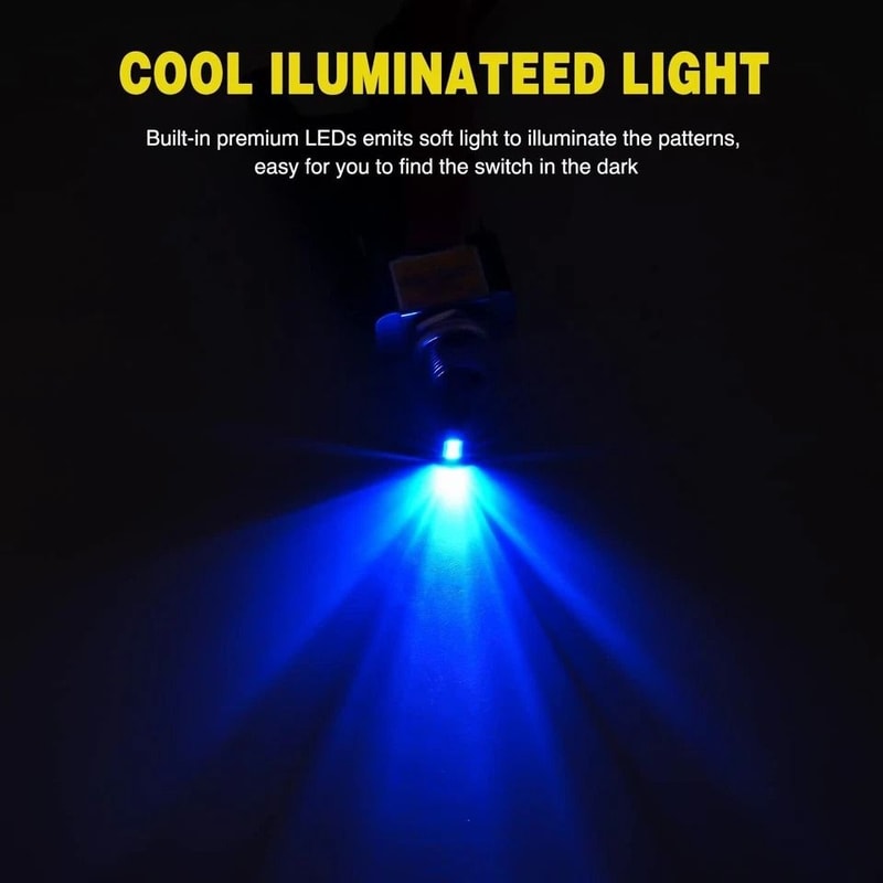 Rocker Switch Blue LED Pin Marine Car Boat ATV 5