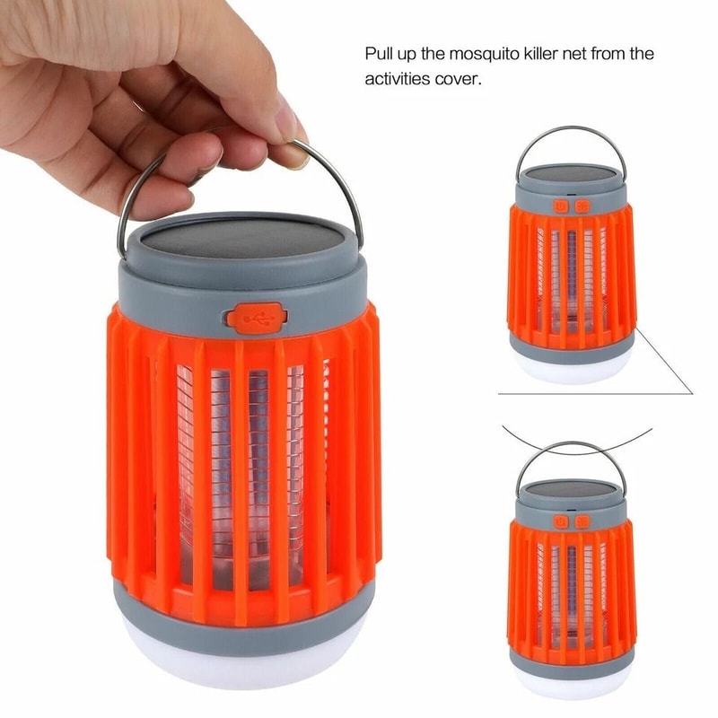 Solar Mosquito Killer Lamp USB Rechargeable Outdoor Bug Zapper 3