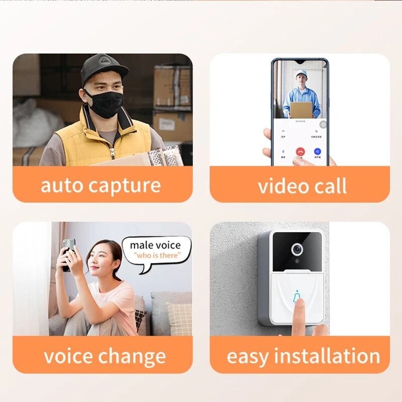 Rechargeable WiFi Doorbell Camera With Chime Waterproof Video Doorbell For Home Security 3
