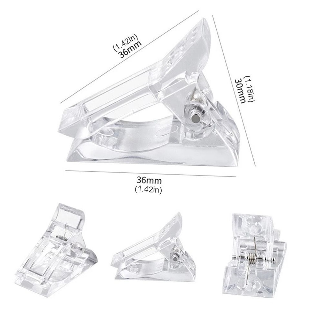 Polygel Nail Clips Clear Nail Extension Clips For Builder Gel And Dual Forms 1
