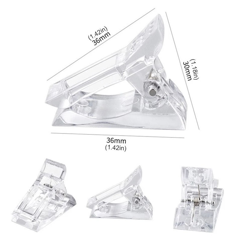 Polygel Nail Clips Clear Nail Extension Clips For Builder Gel And Dual Forms 1