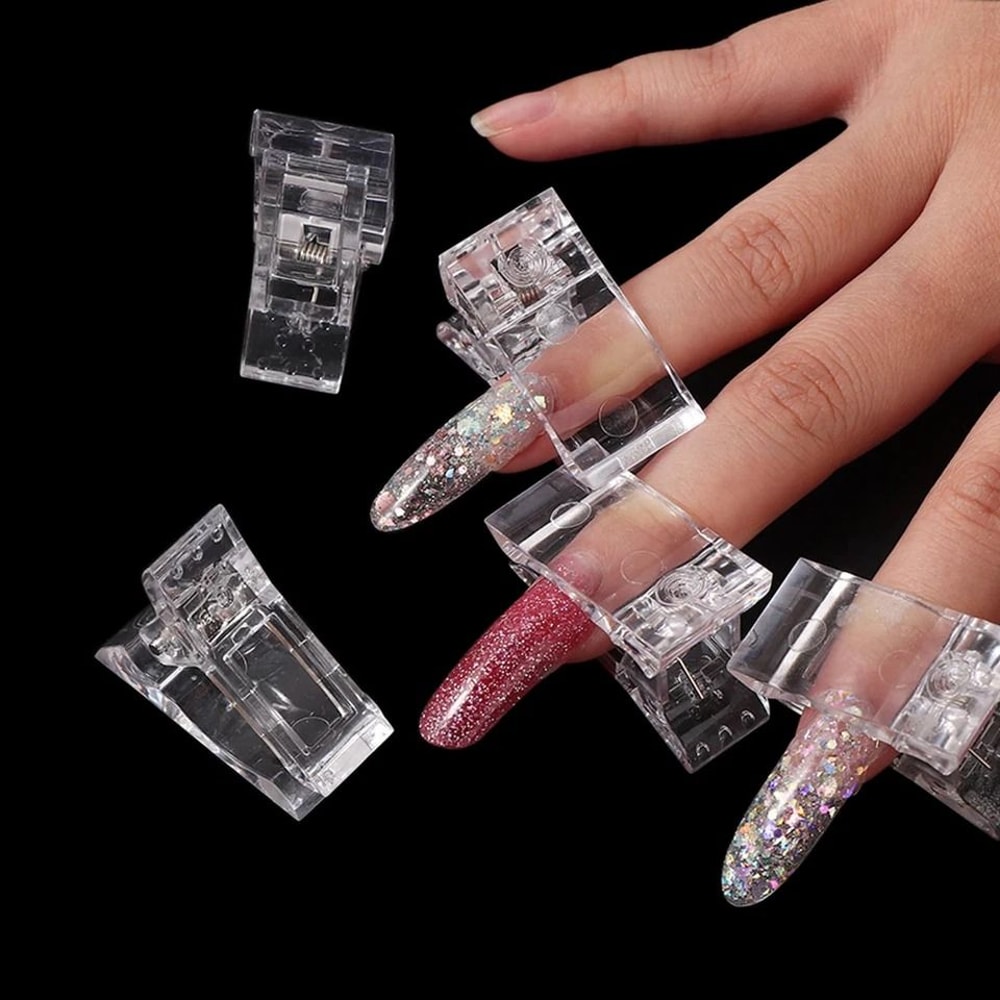 Polygel Nail Clips Clear Nail Extension Clips For Builder Gel And Dual Forms 0
