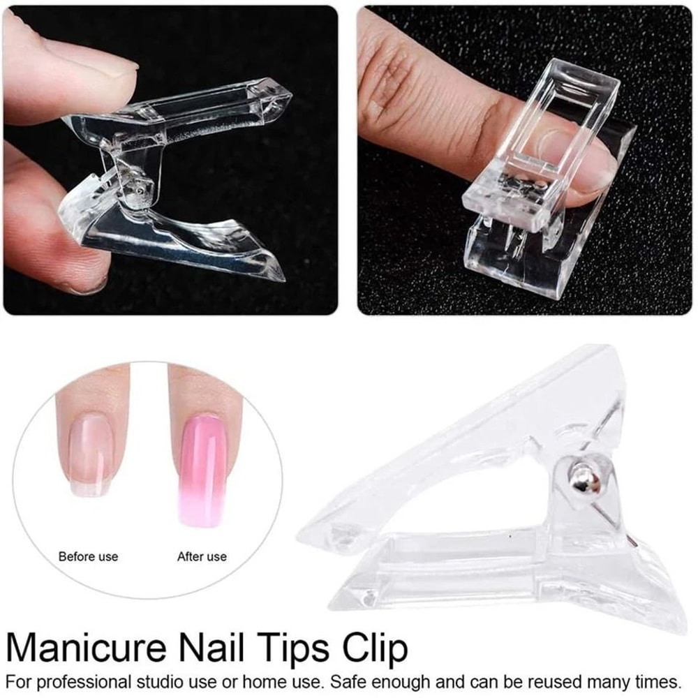 Polygel Nail Clips Clear Nail Extension Clips For Builder Gel And Dual Forms 3