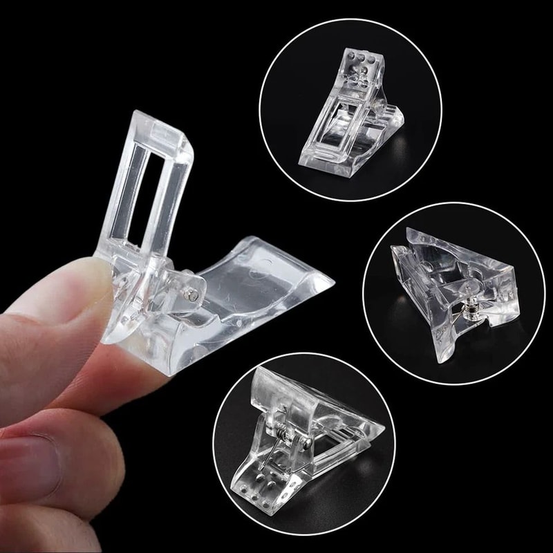Polygel Nail Clips Clear Nail Extension Clips For Builder Gel And Dual Forms 9