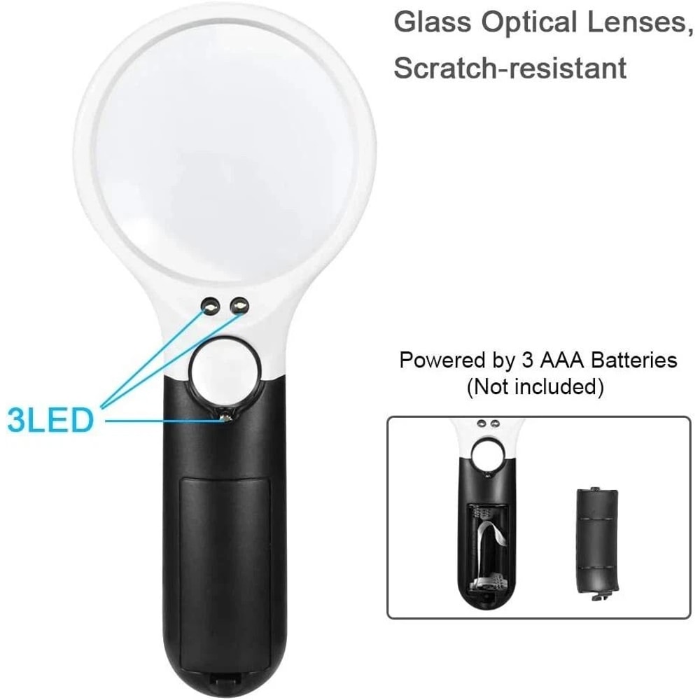 Lighted Magnifying Glass Handheld Magnifier Jewelry Loupe 1