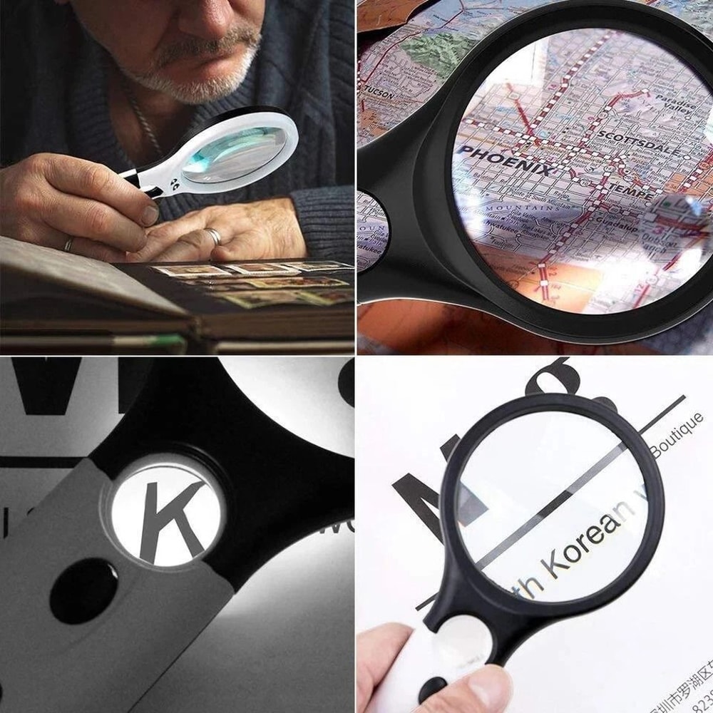 Lighted Magnifying Glass Handheld Magnifier Jewelry Loupe 4