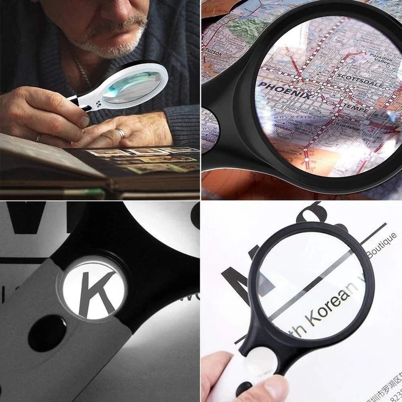 Lighted Magnifying Glass Handheld Magnifier Jewelry Loupe 4
